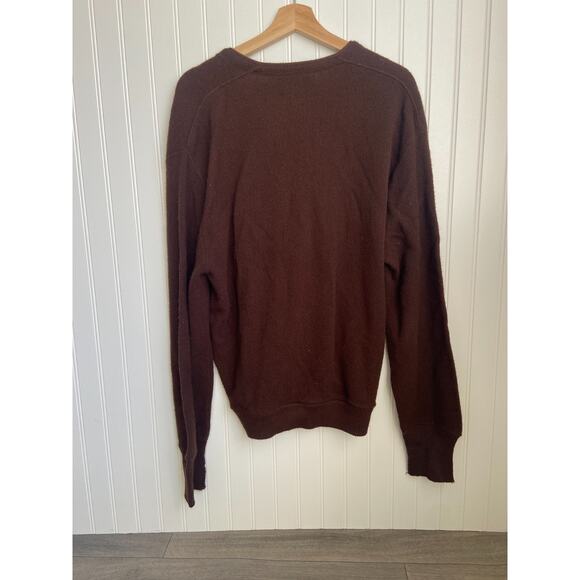 Vtg Arnold Palmer Robert Bruce Wool Cardigan Size XL Brown, Button, Made in USA - Picture 4 of 4